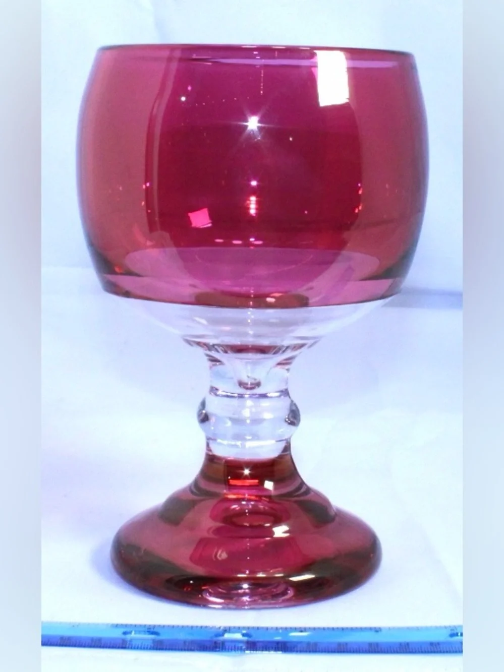 Vintage MCM Blackberry Julep Ruby Red Glass Chalice Goblet